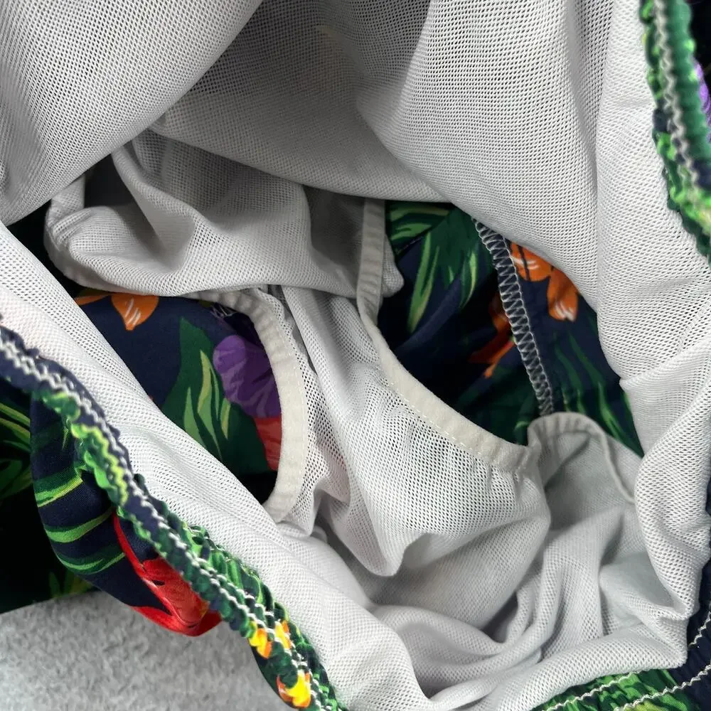 Polo Ralph lauren Lined Hawaiian Print Swim Trunks Bathing Suit Mens Small